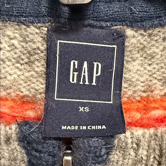 GAP - Blue/gray full zip fair isle cardigan sweater - size XS - Picture 3 of 4